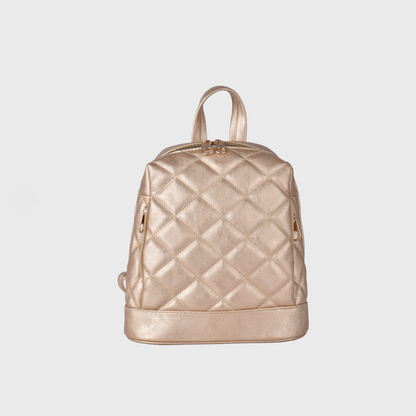 backpack leather bag gold