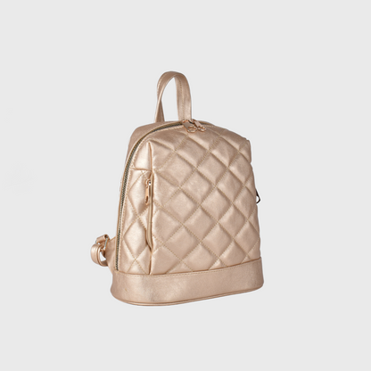 backpack leather bag gold