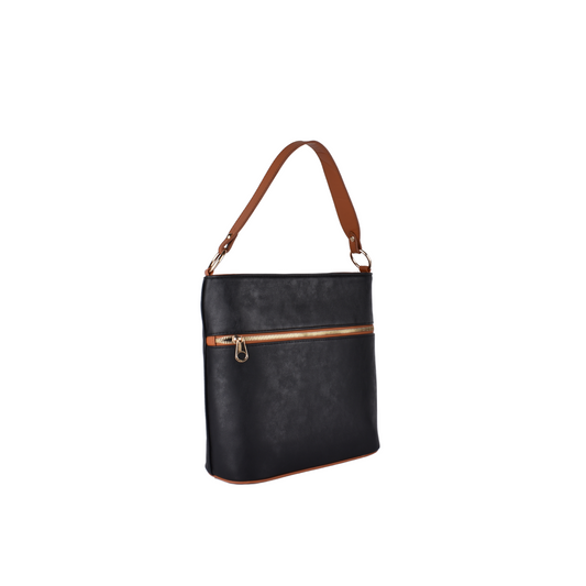 leather shoulder bag with handle