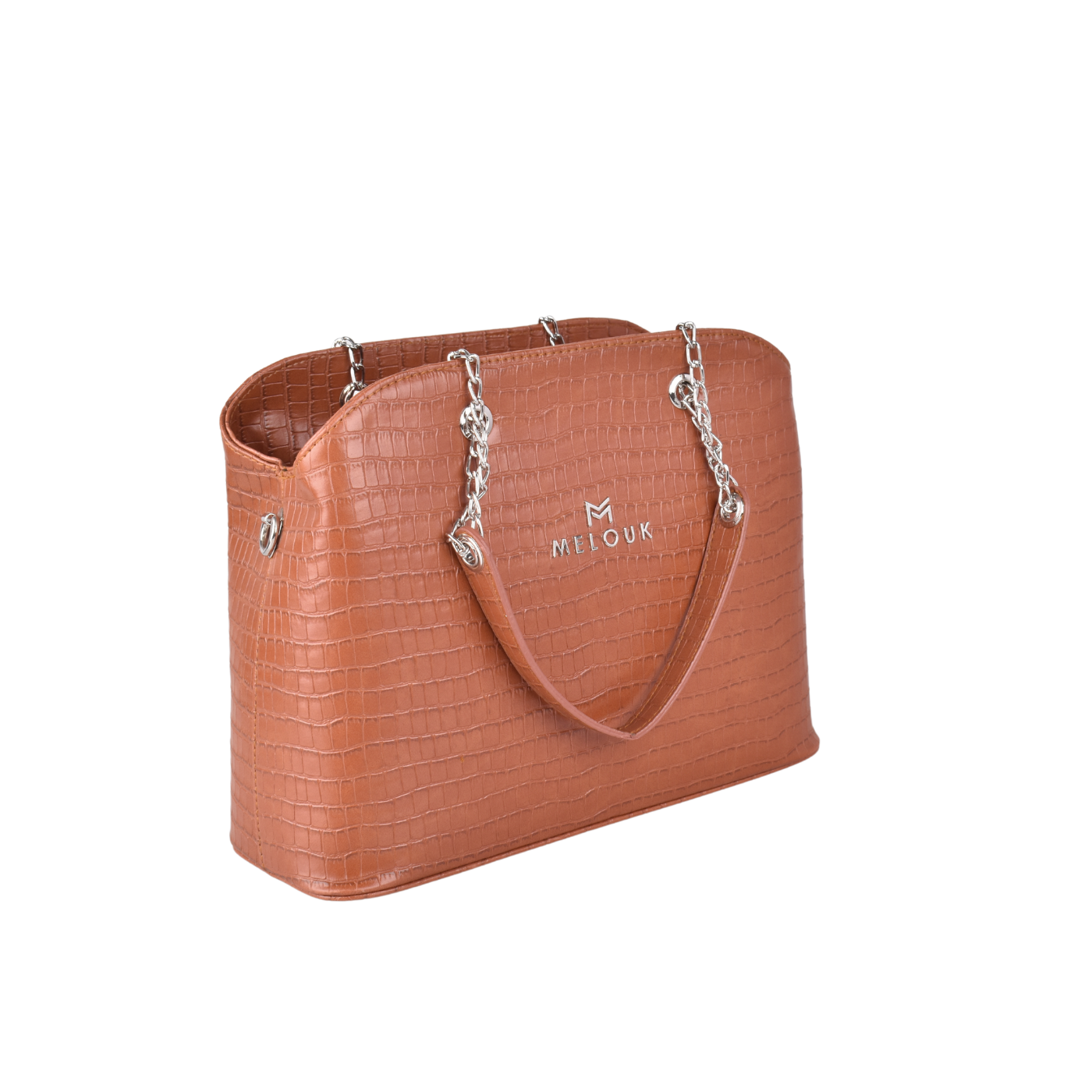 embossed leather handbag