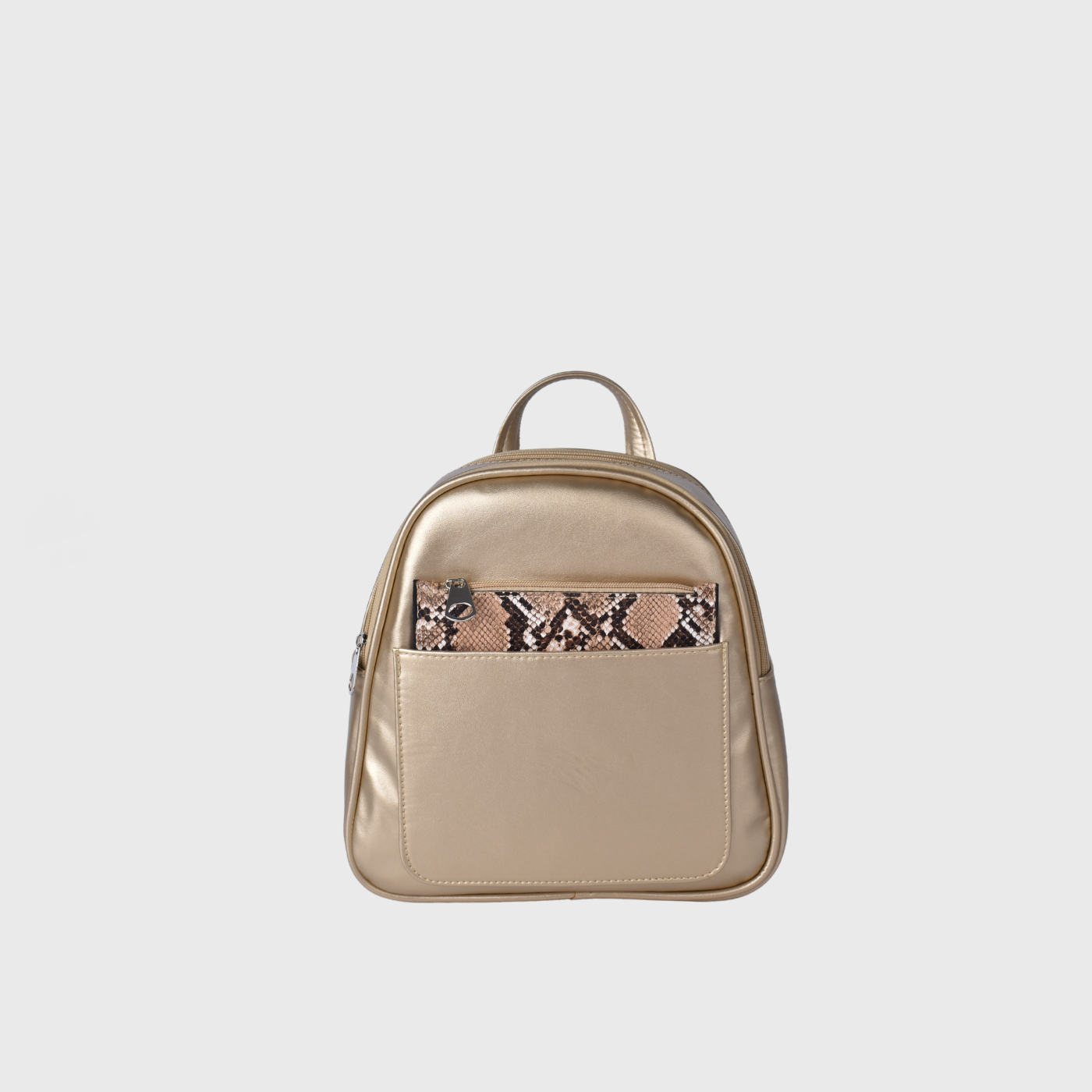 leather backpack with pocket-havana