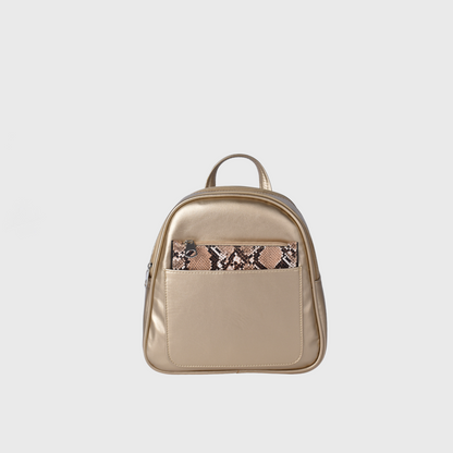 leather backpack with pocket-havana