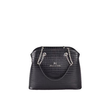 embossed leather handbag