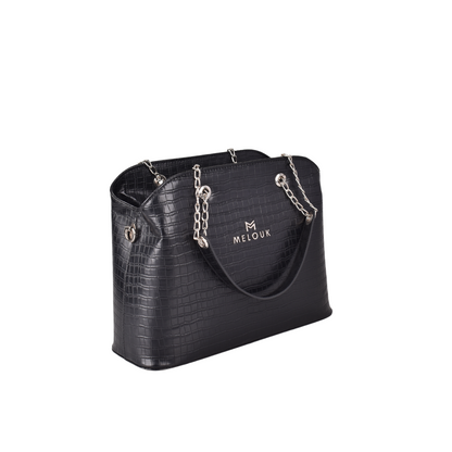 embossed leather handbag