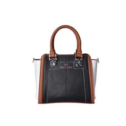 classic leather handbag with details