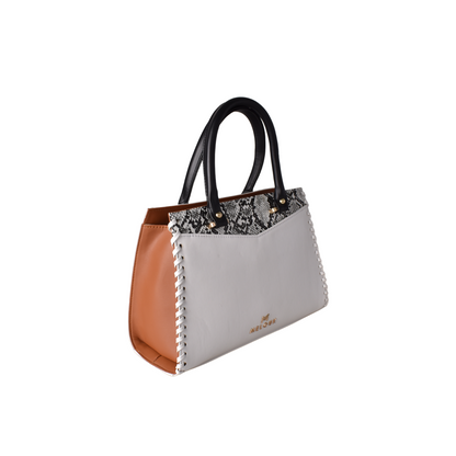 embossed leather handbag