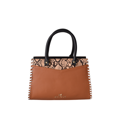 embossed leather handbag