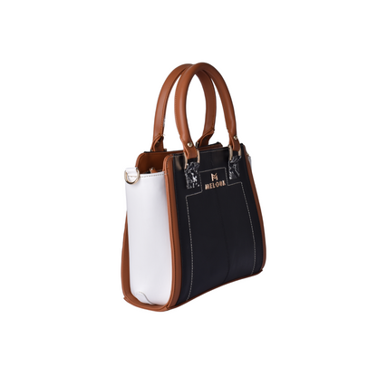 classic leather handbag with details