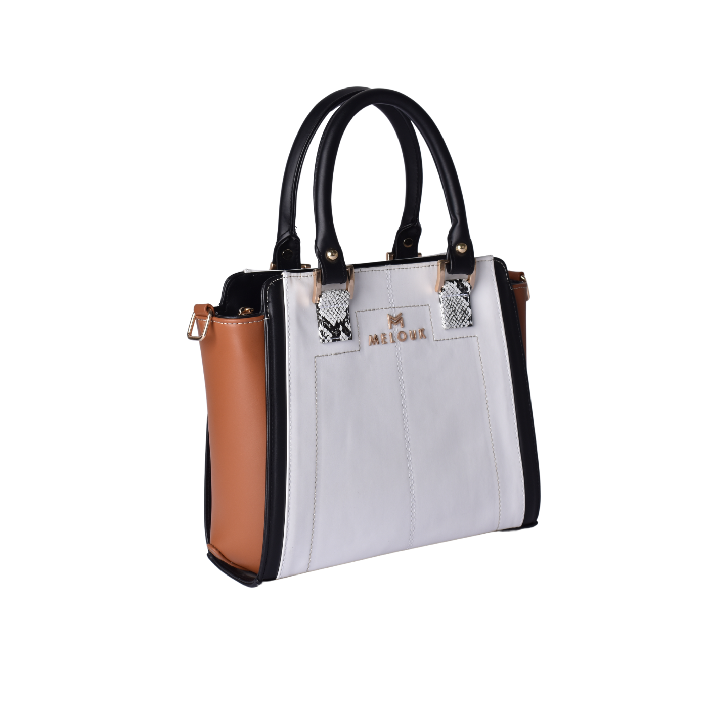 classic leather handbag with details