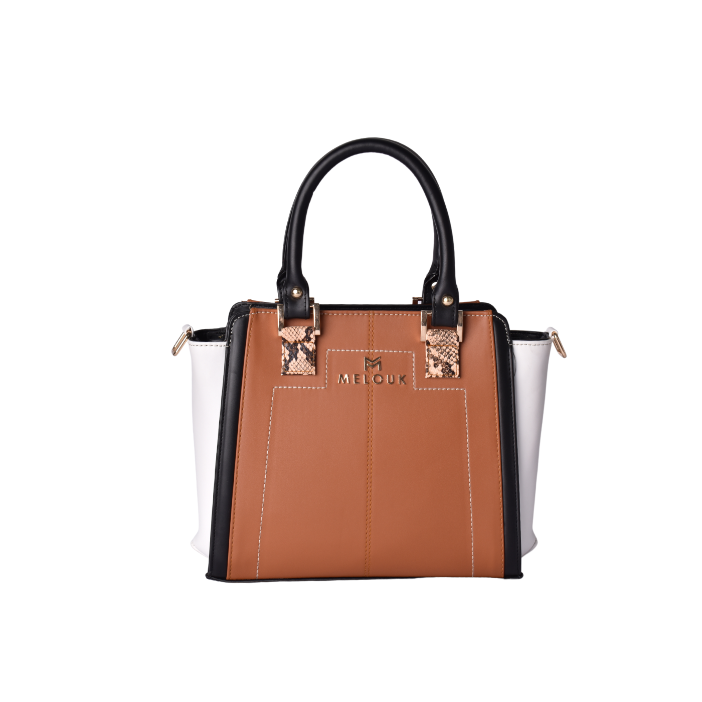 classic leather handbag with details