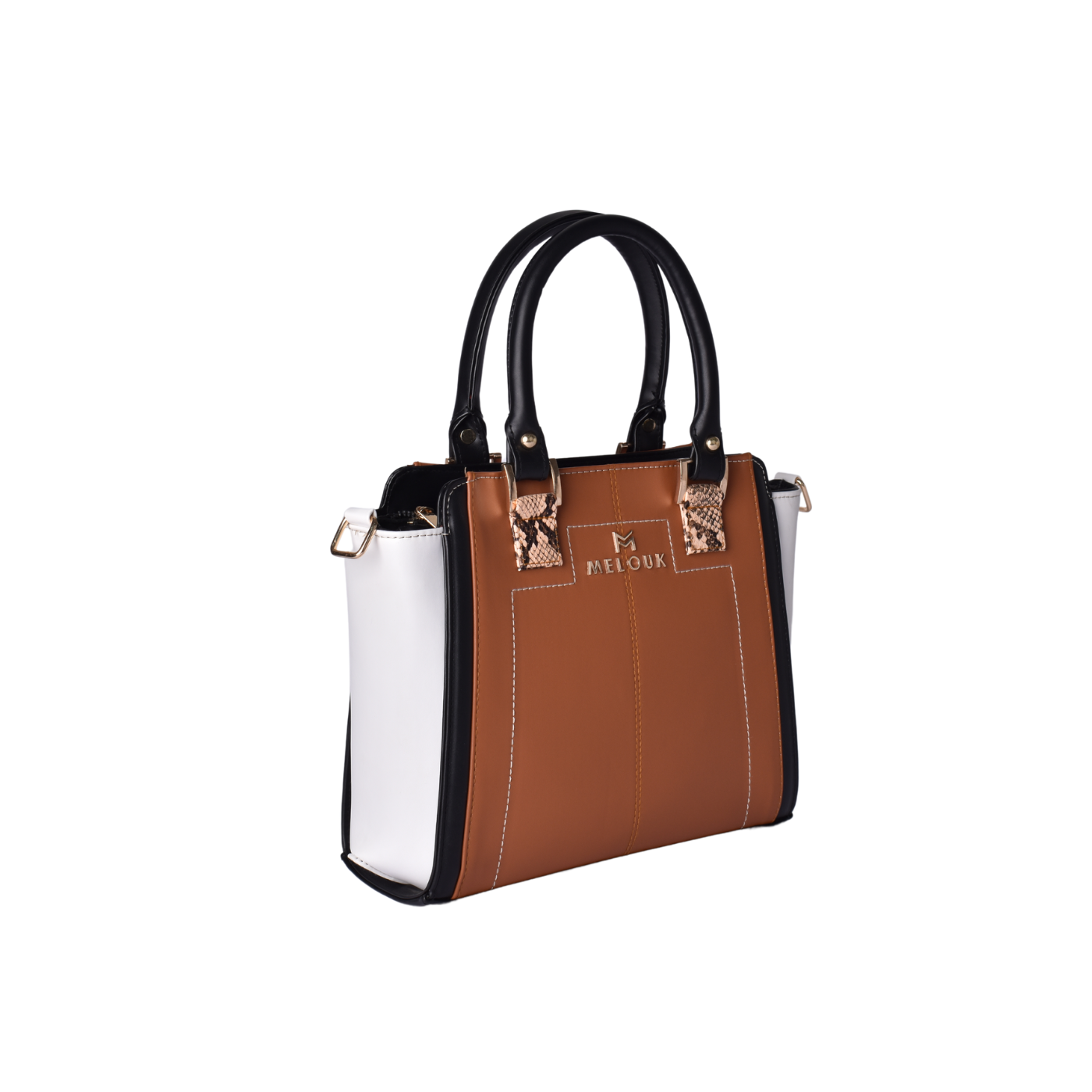 classic leather handbag with details