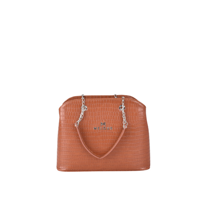 embossed leather handbag