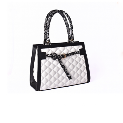 embossed leather handbag