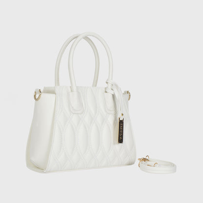 white classic leather handbag