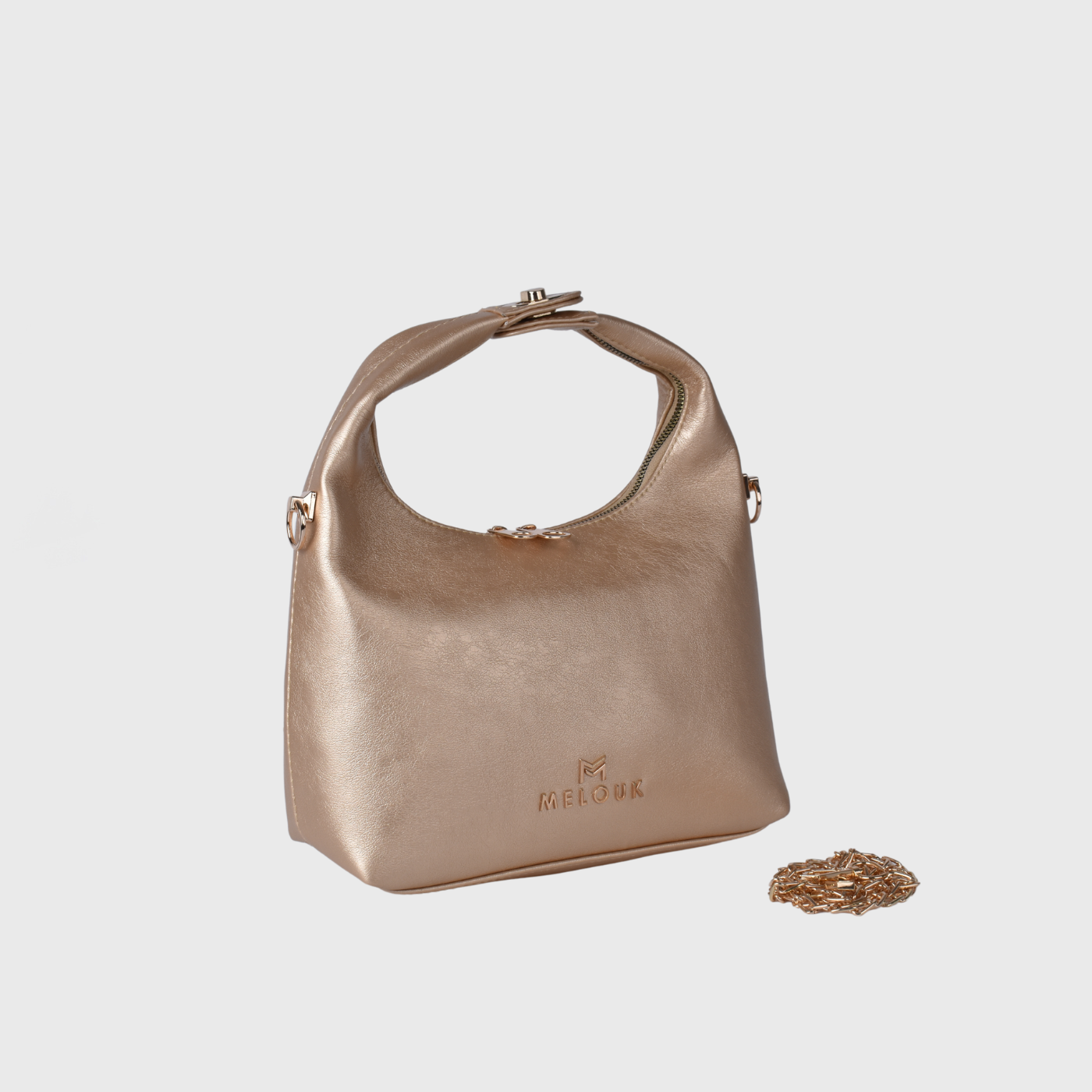 gold classic leather handbag