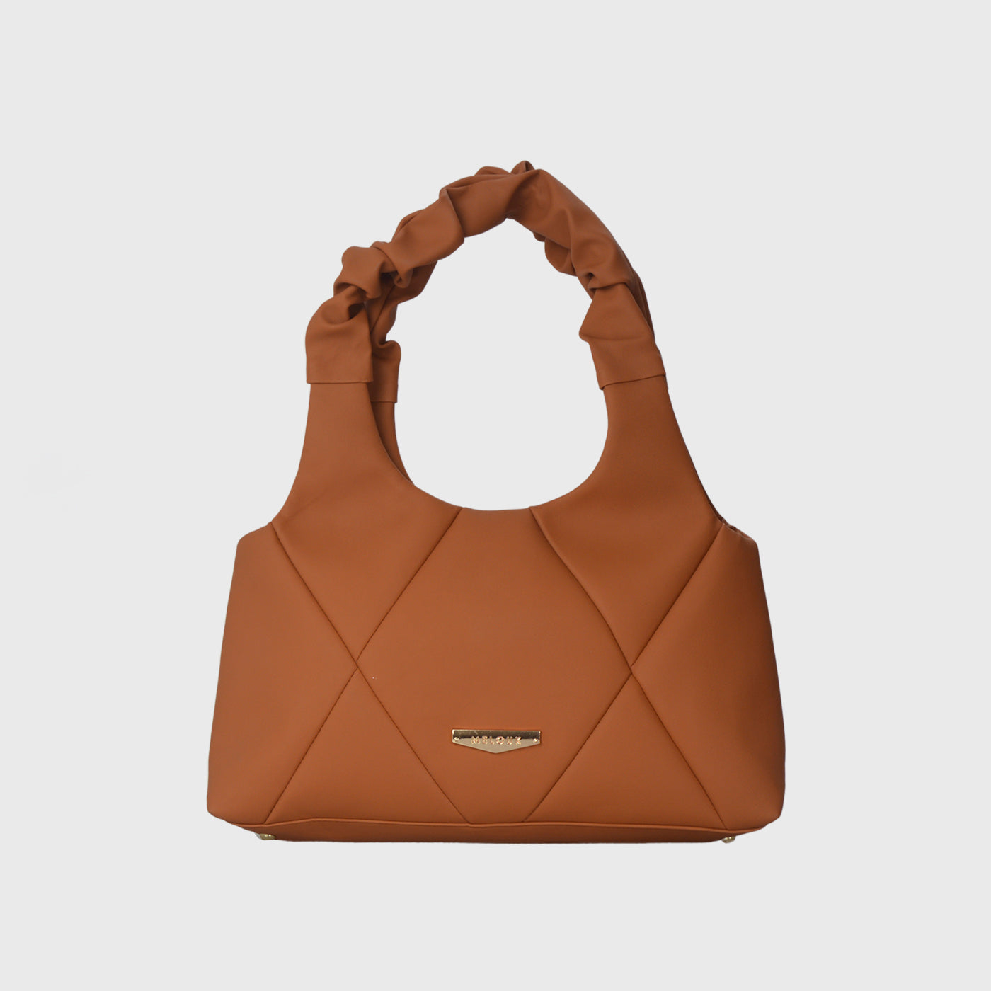 lined leather shoulder bag